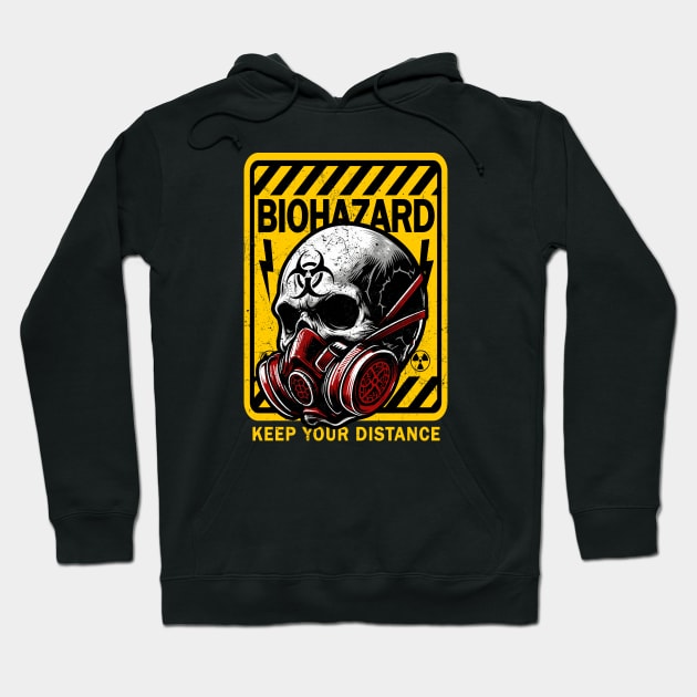 Biohazard Sign Keep Your Distance Hoodie by hippohost